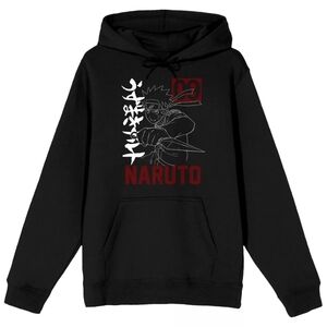 Men's Black Medium Naruto with Kunai Kanji Pullover Hoodie